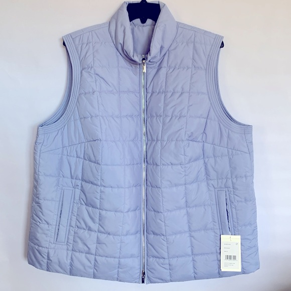 Lafayette 148 NY Recycled Poly Reversible Puffer Vest 3X NWT Wild Bluet - Picture 4 of 12